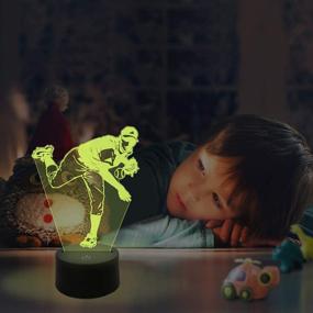 img 1 attached to Baseball Player 3D Night Light: Perfect Xmas & Birthday Gift for Kids, Baseball Fans! Remote Control, 16 Colors, Dim & 4 Changing Modes