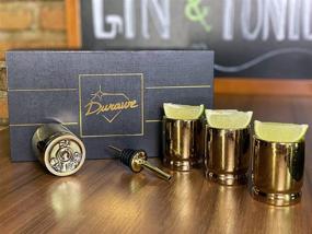 img 3 attached to 🍻 Set of 4 Ceramic Shot Glasses with Pourer, 50 Cal Bullet Casings Shaped Shot Glasses - 50 Caliber Shot Glass Set for Men, Luxury Gift Set - Perfect Drinking Glass Set