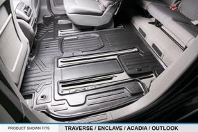 img 3 attached to 🚗 Набор черных ковриков MAXLINER для второго ряда автомобилей Chevy Traverse 2009-2017, Buick Enclave 2008-2017, Saturn Outlook 2007-2010, GMC Acadia 2007-2016, Acadia Limited 2017 (Старый кузов) с вторым рядом отдельных кресел.