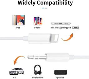 img 1 attached to 🔌 [Apple MFi Certified] iPhone AUX Cord, Veetone Lightning to 3.5mm AUX Stereo Audio Cable for iPhone 12/11/XS/XR/X 8 7/iPad/iPod, Compatible with Home Speaker/Car Stereo/Headphone (3.3FT/1.0M, White)