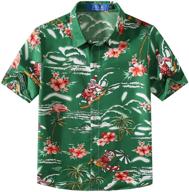 playful and stylish: sslr flamingos button sleeve hawaiian boys' clothing for tops, tees & shirts logo