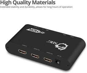 img 3 attached to 🔌 SIIG 4K HDMI Splitter with EDID Management - 1x2 Output, 4:4:4, 60Hz, HDCP 2.2, 18Gbps, Auto Scaling, Low Heat