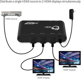 img 1 attached to 🔌 SIIG 4K HDMI Splitter with EDID Management - 1x2 Output, 4:4:4, 60Hz, HDCP 2.2, 18Gbps, Auto Scaling, Low Heat