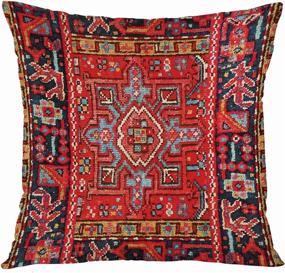 img 4 attached to Stylish VANMI Red Persian Throw Pillow Cover - Decorative Oversized 20x20 Inches Square Pillow Case for Home Decor