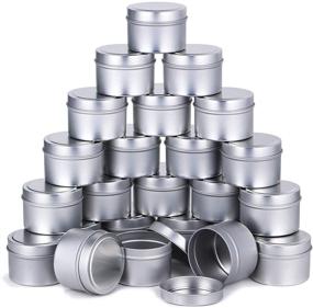 img 4 attached to 🕯️ DIY Candle Making Tin Containers - Set of 24, 4 oz each, Metal Round Storage Tins for Arts & Crafts, Holiday Gifts, and More with TOKSEO