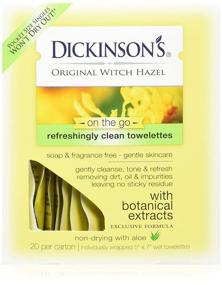 img 4 attached to 🧹 Dickinson's Original Witch Hazel Refreshing Cleansing Towelettes - Pack of 3, 20 Each