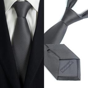 img 2 attached to 👔 Premium Set of 3 Fortunatever Solid Black Neckties, 35 Inch Length