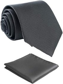 img 4 attached to 👔 Premium Set of 3 Fortunatever Solid Black Neckties, 35 Inch Length