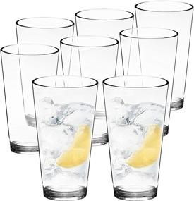 img 4 attached to 🥤 Youngever Bistro Clear Plastic Tumblers, 22 oz - Set of 6, Unbreakable Glasses, Reusable Plastic Cups, Plastic Drinking Glasses