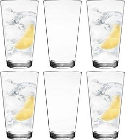 img 1 attached to 🥤 Youngever Bistro Clear Plastic Tumblers, 22 oz - Set of 6, Unbreakable Glasses, Reusable Plastic Cups, Plastic Drinking Glasses
