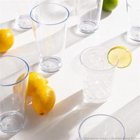 img 3 attached to 🥤 Youngever Bistro Clear Plastic Tumblers, 22 oz - Set of 6, Unbreakable Glasses, Reusable Plastic Cups, Plastic Drinking Glasses