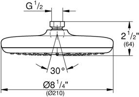 img 3 attached to 🚿 GROHE 26409000 26409 Tempesta 210: StarLight Chrome 8 Inch Showerhead for Luxurious Shower Experience