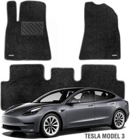 img 4 attached to 🚗 Превосходные ковровые поливинилхлоридные коврики WENNEBIRD для Tesla Model 3: Индивидуальная посадка черных автомобильных половых ковриков.