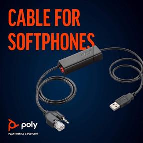 img 3 attached to 🔌 Poly (Plantronics + Polycom) APU-76 Electronic Hook Switch Cable for DECT and 900 MHz Headset - One Touch Call Control, Black (211076-01)