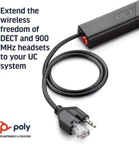 img 1 attached to 🔌 Poly (Plantronics + Polycom) APU-76 Electronic Hook Switch Cable for DECT and 900 MHz Headset - One Touch Call Control, Black (211076-01)