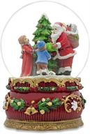 enchanting santa musical snow water globe: sparkling christmas gifts figurine logo