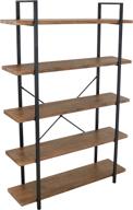 sunnydaze 5 tier bookshelf industrial freestanding logo