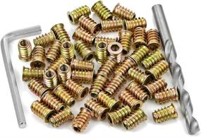 img 1 attached to PGMJ 80 Pieces M6 Wood Inserts Bolt Furniture Screw In Nut Threaded Fastener Connector Hex Socket Drive For Wood Furniture Assortment (M6X17Mm)