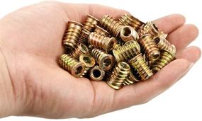 img 2 attached to PGMJ 80 Pieces M6 Wood Inserts Bolt Furniture Screw In Nut Threaded Fastener Connector Hex Socket Drive For Wood Furniture Assortment (M6X17Mm)