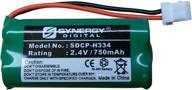 📞 synergy digital cordless phone battery for att el52303 - ni-mh, 2.4v, 750 mah, ultra hi-capacity - compatible with at&t bt166342, bt266342, bt183342, bt283342 battery logo