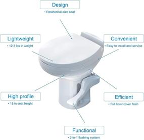 img 1 attached to Thetford 42169: Aqua-Magic Residence RV Toilet - High Profile / White - Superior Quality for Ultimate Comfort