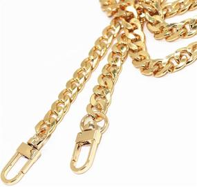 img 3 attached to 🔗 DIY Flat Chain Strap Handbag Chains - Model Worker Purse Chain Straps Shoulder Cross Body Replacement Straps with Metal Buckles (47 inches, in Gold)