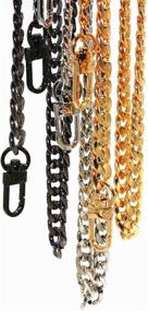 img 1 attached to 🔗 DIY Flat Chain Strap Handbag Chains - Model Worker Purse Chain Straps Shoulder Cross Body Replacement Straps with Metal Buckles (47 inches, in Gold)