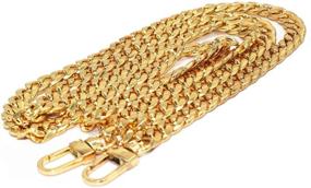 img 2 attached to 🔗 DIY Flat Chain Strap Handbag Chains - Model Worker Purse Chain Straps Shoulder Cross Body Replacement Straps with Metal Buckles (47 inches, in Gold)