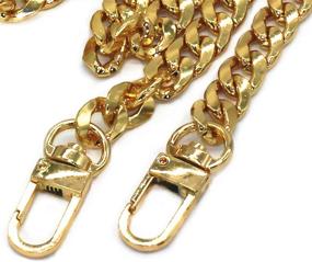 img 4 attached to 🔗 DIY Flat Chain Strap Handbag Chains - Model Worker Purse Chain Straps Shoulder Cross Body Replacement Straps with Metal Buckles (47 inches, in Gold)