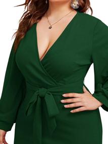 img 2 attached to Verdusa Womens Surplice Bishop Bodycon: Trendy Women's Clothing & Suiting Blazers