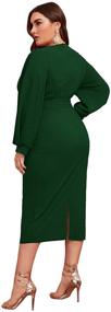 img 3 attached to Verdusa Womens Surplice Bishop Bodycon: Trendy Women's Clothing & Suiting Blazers