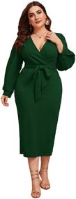 img 4 attached to Verdusa Womens Surplice Bishop Bodycon: Trendy Women's Clothing & Suiting Blazers