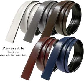 img 3 attached to 👔 Burgundy Reversible Replacement Genuine Leather Men's Belts - Stylish Accessories for Versatile Fashion