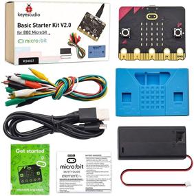 img 4 attached to 🔍 Explore BBC Micro:bit V2 with KEYESTUDIO Basic Starter Kit - Bluetooth, Compass, Motion Detection, LED Coding for Kids/Teens + Battery Holder & USB Cable