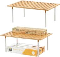 📦 mdesign bamboo storage shelf - kitchen & food organizer for cabinets, pantry, countertops - stackable and natural wood - 2 pack логотип