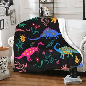 img 2 attached to 🦕 Dinosaur Blanket for Kids: Soft Throw Blanket for Bed, Sofa & Couch – 40x50 Inch Cute Fleece Blanket Suitable for Living Room, Bedroom - Ideal Gift for Boys & Girls