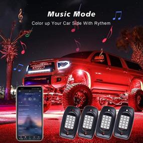 img 3 attached to Morefulls LED Rock Lights - Multicolor RGB Underglow Neon Lights 4 Pods 🚘 Waterproof with APP Control Music Mode for Truck Car UTV ATV SUV Jeep 4X4