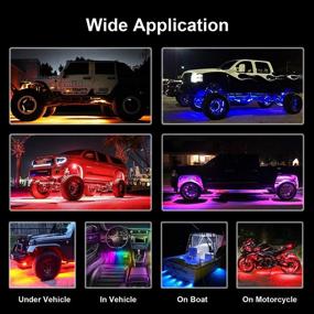 img 2 attached to Morefulls LED Rock Lights - Multicolor RGB Underglow Neon Lights 4 Pods 🚘 Waterproof with APP Control Music Mode for Truck Car UTV ATV SUV Jeep 4X4