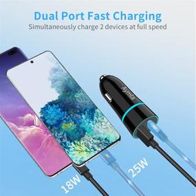 img 2 attached to 🚗 High-Speed USB C Car Charger for Samsung Galaxy S21/S20, Note 20, A71/A51 5G, Google Pixel - Dual Fast Automobile Charger with Type C Cable