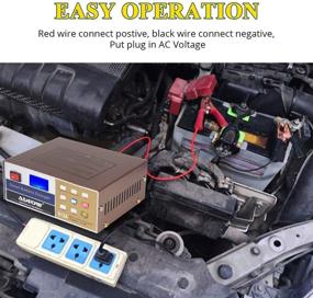 img 2 attached to 🔋 ADPOW Automotive Smart Battery Charger: 12V 24V 12A, Automatic Car Battery Maintainer with Intelligent Pulse Repair - Ideal for Boat, Marine, Truck, Lawn Mower, Deep Cycle Battery & Terminal Clean Brush