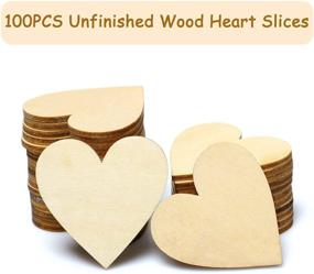 img 2 attached to 🌲 100pcs 2-Inch Wood Heart: Unfinished Wooden Slices for DIY Crafts, Wedding Guestbook, Party Guest Greetings, and More