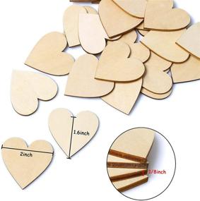 img 3 attached to 🌲 100шт 2-дюймовое деревянное сердце: необработанные деревянные диски для рукоделия, свадебного гостевого альбома, приветствия гостей на вечеринках и многого другого.