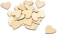 🌲 100pcs 2-inch wood heart: unfinished wooden slices for diy crafts, wedding guestbook, party guest greetings, and more logo