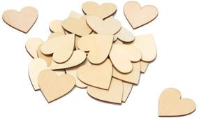 img 4 attached to 🌲 100шт 2-дюймовое деревянное сердце: необработанные деревянные диски для рукоделия, свадебного гостевого альбома, приветствия гостей на вечеринках и многого другого.