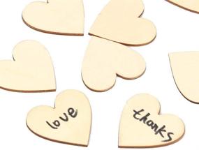 img 1 attached to 🌲 100pcs 2-Inch Wood Heart: Unfinished Wooden Slices for DIY Crafts, Wedding Guestbook, Party Guest Greetings, and More