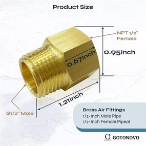img 1 attached to Solid Brass 2-Pack NPT 1/2 Female to 1/2 Inch Male Thread Pipe Fitting Converter Adapter: Find High-Quality Brass Adapters for Your Plumbing Needs