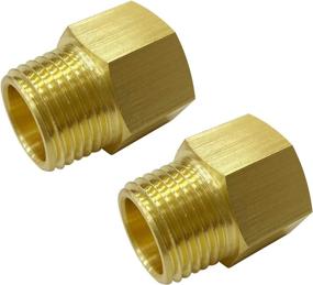 img 4 attached to Solid Brass 2-Pack NPT 1/2 Female to 1/2 Inch Male Thread Pipe Fitting Converter Adapter: Find High-Quality Brass Adapters for Your Plumbing Needs