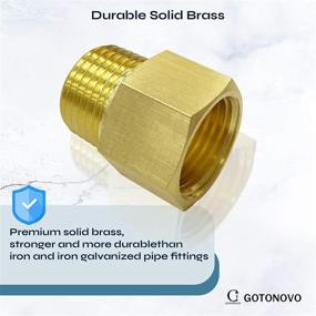 img 2 attached to Solid Brass 2-Pack NPT 1/2 Female to 1/2 Inch Male Thread Pipe Fitting Converter Adapter: Find High-Quality Brass Adapters for Your Plumbing Needs