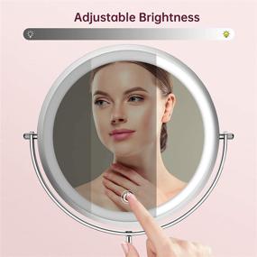 img 1 attached to 💄 Gospire 8 Inch Lighted Makeup Mirror - 1X/10X Magnifying LED Makeup Mirror with 3 Color Dimmable Lighting Modes, Rechargeable & Cordless, Touch Control Vanity Mirror, 360° Rotation - Chrome Finish