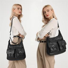 img 3 attached to 👜 Шикарные женские сумки Hobo: стильные сумки из искусственной кожи с верхней ручкой, плечевым ремнем и декоративной бахромой.